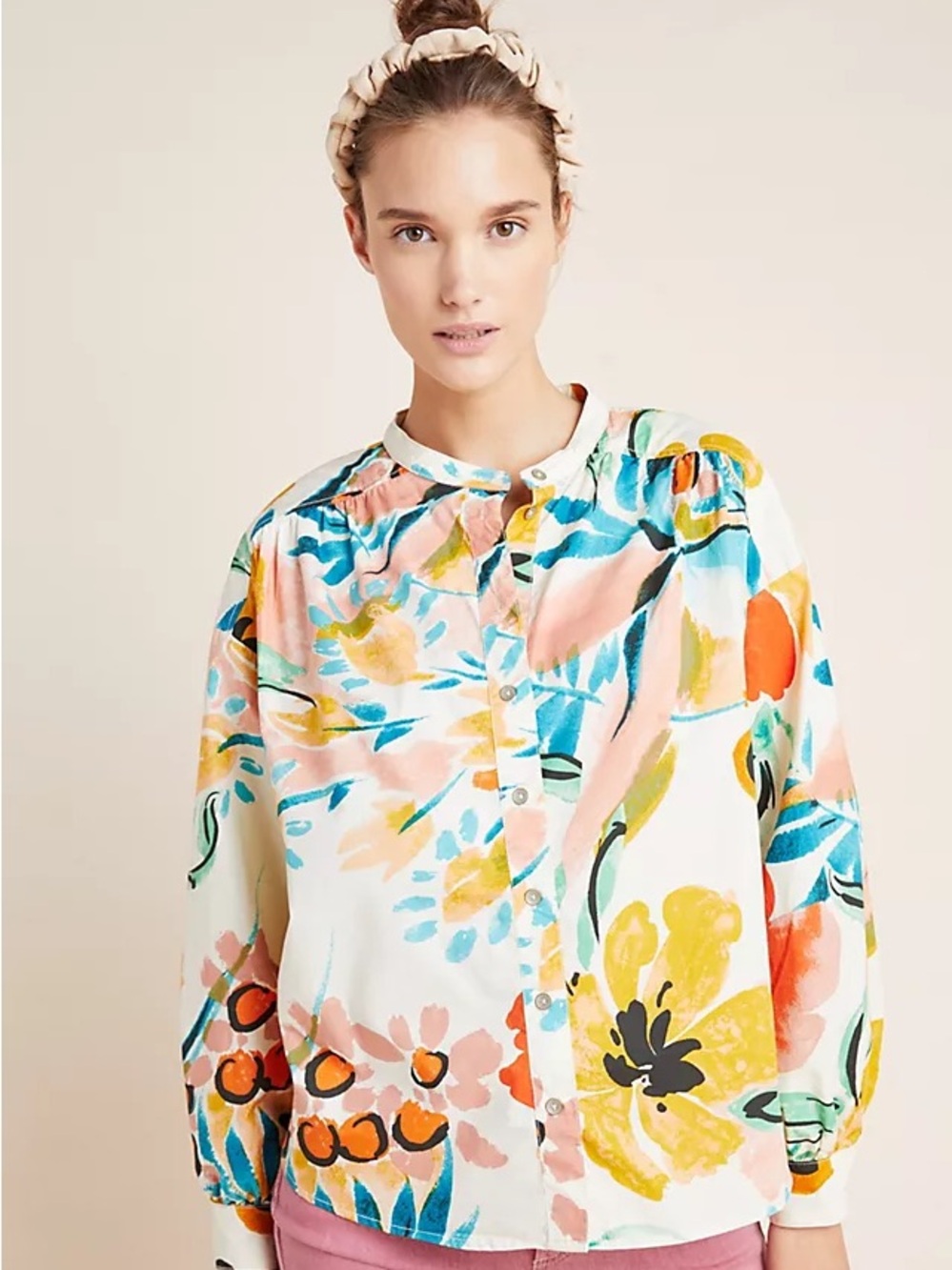 Anthropologie Crisanta Poplin Button Down blouse Medium